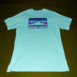 Patagonia Responsibili-Tee Shirt Men’s Size Large Teal Regular Fit Outdoor